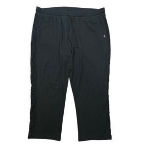 Torrid Athletic Lace Side Overlay Black Women's Sweatpants 4 - 4X